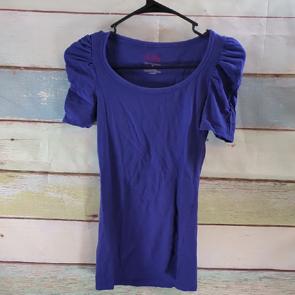 Madrag Women’s Puff Sleeve Scoop Neck Top - Blue